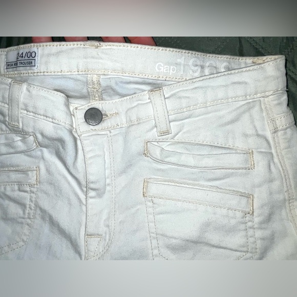 GAP "1969" High-Rise White Denim Flare Trousers, size 24/00, NWOT - Picture 5 of 13